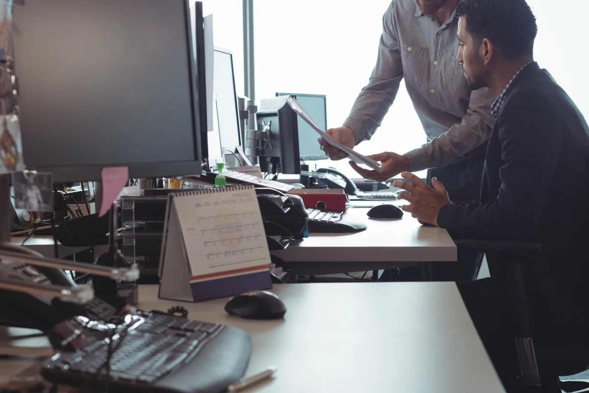 IT Tech helping install new technology at client office